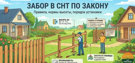 Забор в СНТ по закону: правила и нормы